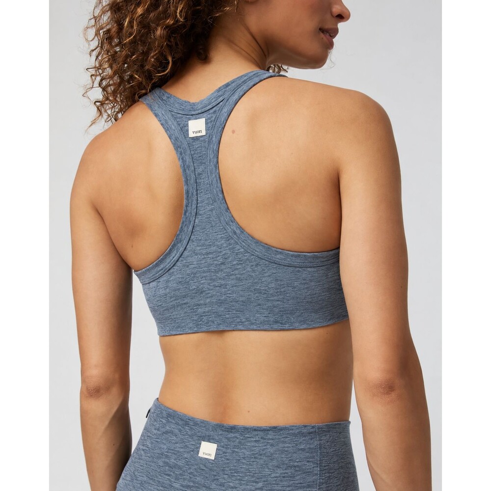 Vuori Heather Blue Elevation Racer Sports Bra Women's Size XXS (2XS) Padded $64